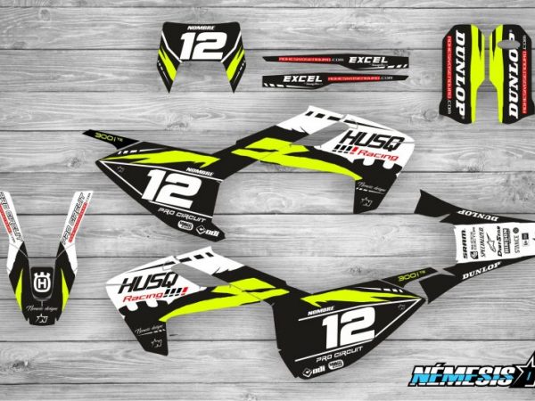 Kit Adhesivos Husqvarna Racing!!! Negro/Blanco/Lima