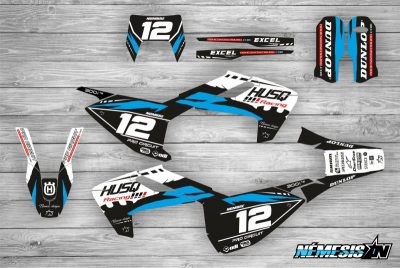 Kit Adhesivos Husqvarna Racing!!! Negro/Blanco/Celeste