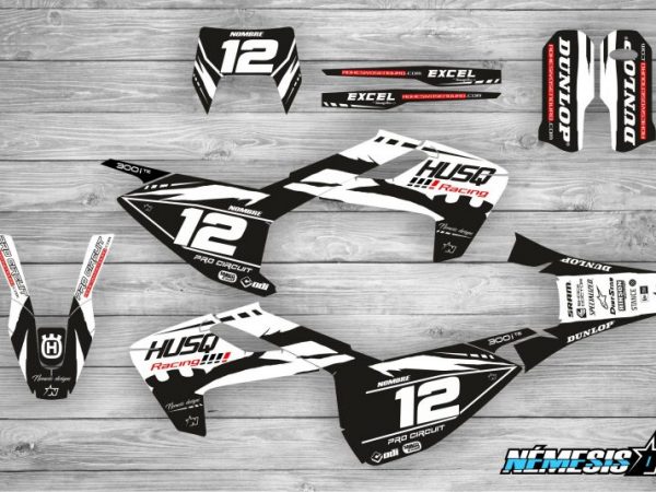 Kit Adhesivos Husqvarna Racing!!! Negro/Blanco