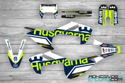Kit Adhesivos Husqvarna Edition Azul/Lima