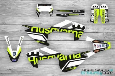 Kit Adhesivos Husqvarna Edition Negro/Lima