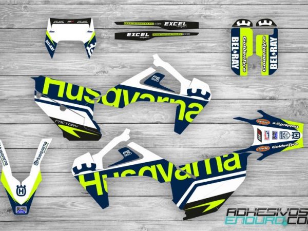 Kit Adhesivos Husqvarna Edition Azul-Lima