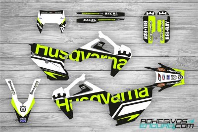 Kit Adhesivos Husqvarna Edition Negro-Lima