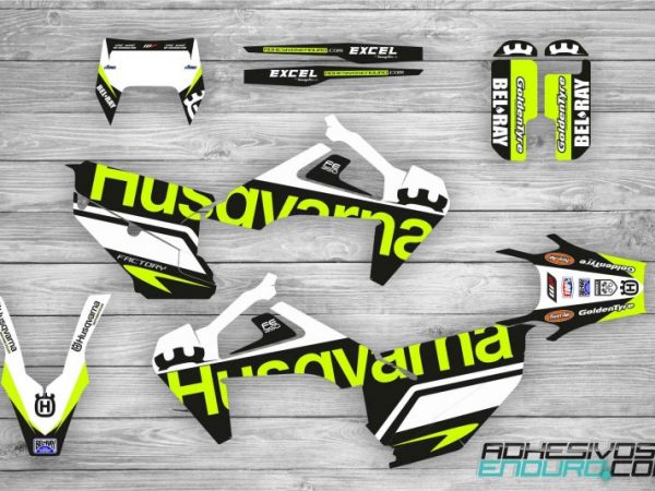 Kit Adhesivos Husqvarna Edition Negro-Lima