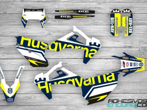 Kit Adhesivos Husqvarna Edition Azul-Amarillo