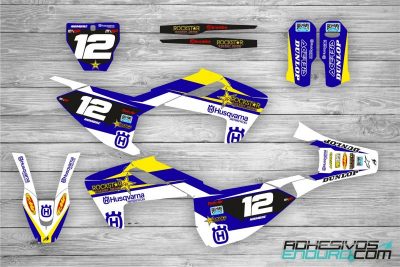 Kit Adhesivos Husqvarna ROCKSTAR Azul