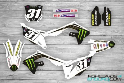 Kit Adhesivos Kawasaki Monster Blanco