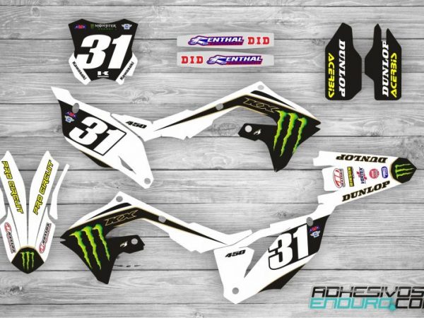 Kit Adhesivos Kawasaki Monster Blanco