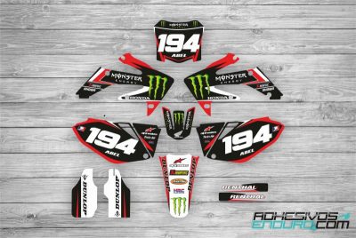 Kit Adhesivos Honda Monster Negro/Rojo
