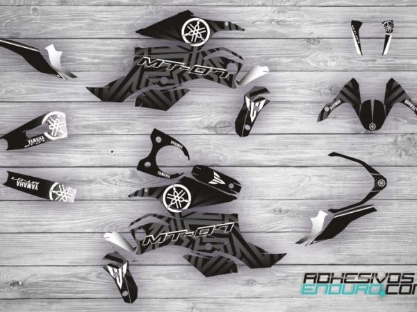 Kit Adhesivos Yamaha MT-07 Negro / Blanco