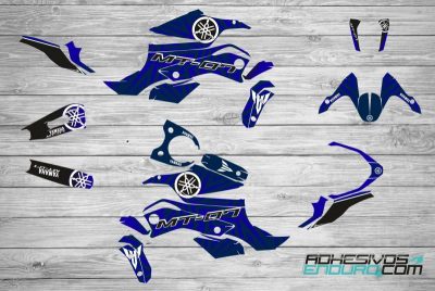 Kit Adhesivos Yamaha MT-07 Azul / Blanco