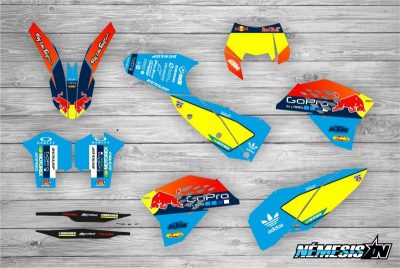 Kit Adhesivos KTM GoPro Celeste