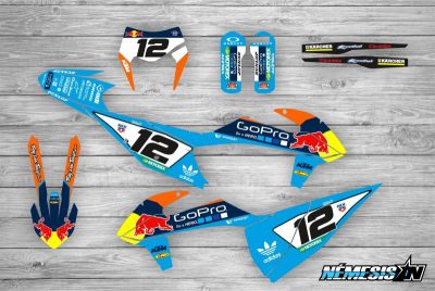 Kit Adhesivos KTM GoPro Celeste