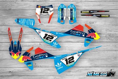 Kit Adhesivos KTM GoPro Celeste