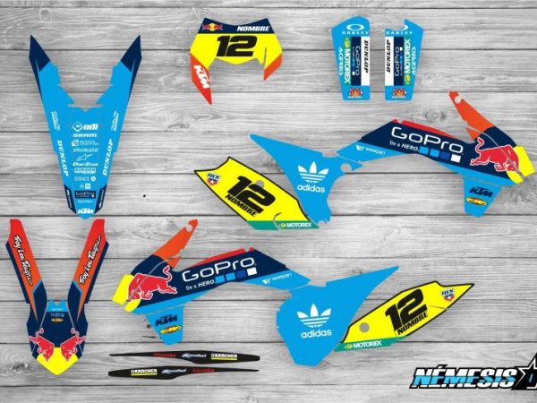 Kit Adhesivos KTM GoPro Celeste