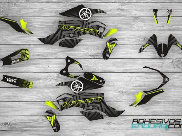 Kit Adhesivos Yamaha MT-07 Negro / Lima