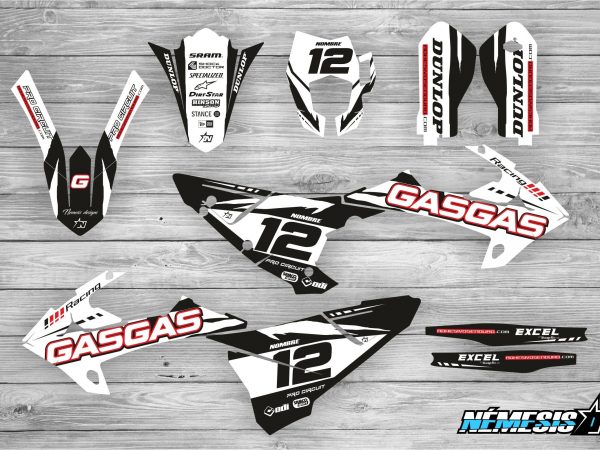 Kit Adhesivos GasGas Racing!!! Blanco/Negro