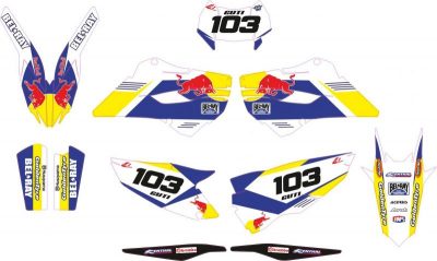 Kit Adhesivos Husaberg RedBull Blanco Fe-Te 2013-2016