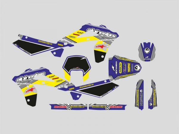 Kit Adhesivos Husqvarna Alpinestars Azul/Amarillo