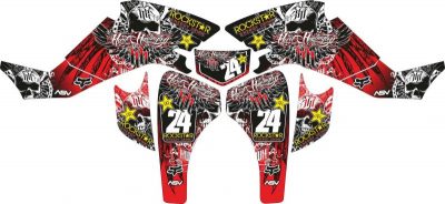 Kit Adhesivos LTZ 400 2003/2008 Hart and Hungtington Rojo