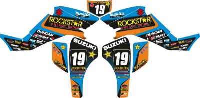 Kit Adhesivos LTZ 400 2003/2008 Rockstar Celeste / Naranja