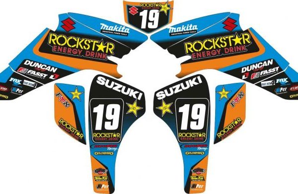 Kit Adhesivos LTZ 400 2003/2008 Rockstar Celeste / Naranja