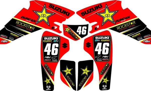 Kit Adhesivos LTZ 400 2003/2008 Rockstar Rojo