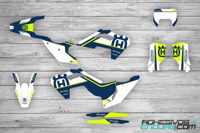 Kit Adhesivos Husqvarna Retro Azul / Lima