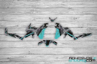 Kit Adhesivos Kove 800 X Camo / Turquesa