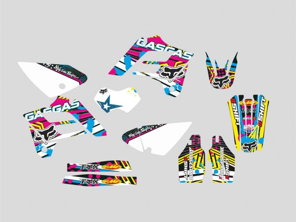 Kit Adhesivos GasGas Fox Rosa / Celeste