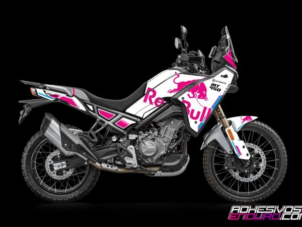 Kit Adhesivos CF Moto 450MT RedBull Blanco / Rosa